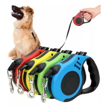 Imagem de Coleira Retrátil Guia para Pets 5 Metros PT-2668 – Extensível, Trava de Segurança, Ideal para Cães e Gatos de Pequeno e Médio Porte