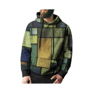 Imagem de Moletom Masculino Oversized Com Estampa Xadrez Engraçada, Simulação 3D