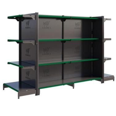 Imagem de Prateleira Mercado Loja Gôndola Fit Centro 2 Pontas 1 Inicial E 1 Cont