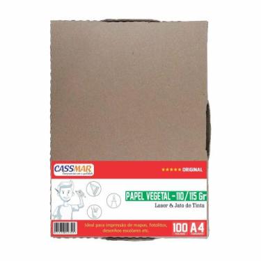 Imagem de Papel Vegetal A4 210x297mm 110-115g Caixa Com 100 Folhas - Cassmar