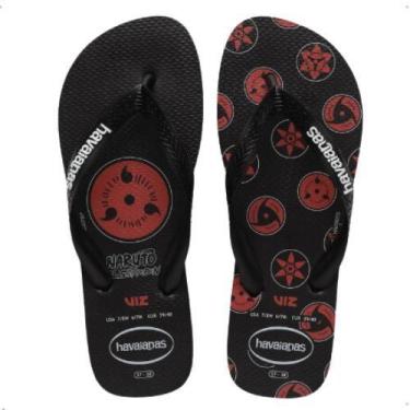 Imagem de Chinelo Havaianas Top Naruto Shippuden - Preto-vermelho, Preto, Vermel
