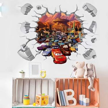 Imagem de Adesivo Parede Buraco Falso Carros Relâmpago Mcqueen Mod04 - Lojinha D