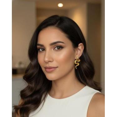 Imagem de Brinco de Cobra Serpente Egípcia Bijuteria Moderna - Deusa Modas, 01