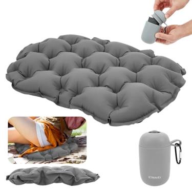 Imagem de Almofada de assento inflável leve almofada de ar portátil almofada de assento de estádio almofada de viagem com bomba à prova d'água para viagens, caminhadas, voos, acampamento, escritório, mais leve