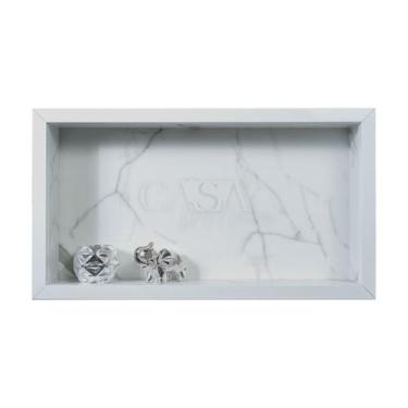 Imagem de Nicho Porcelanato Embutir Carrara 30x70 Borda Alumínio Envio Imediato 