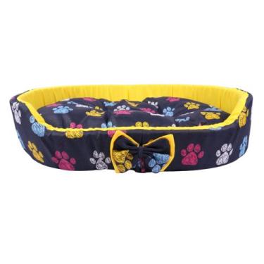 Imagem de Caminha Pet Espuma Europa Lacinho Oval Cães Gatos Cachorrinhos Porte P