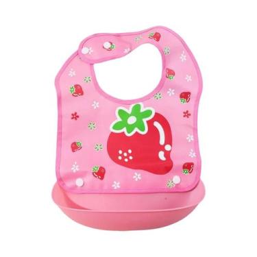 Imagem de Babador Impermeável Para Bebê Com Bolso 3D Removível Para Alimentos, B