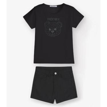 Imagem de Conjunto Infantil Blusa Com Shorts Trick Nick Preto, 1, Preto