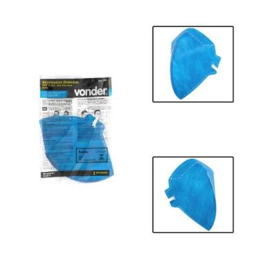 Imagem de Máscara Respiratória Dobrável Azul Sem Válvula PFF2 RDV 2201 - Vonder