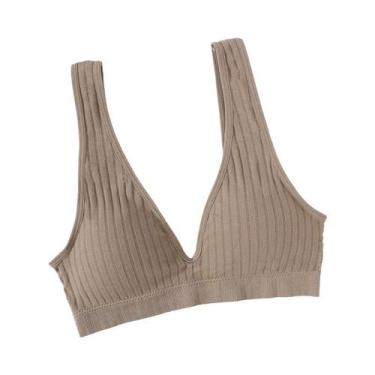 Imagem de Sutiã Esportivo Feminino Sem Costura Com Decote V Profundo, Sem Aro, S