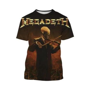 Imagem de Camiseta 3D Estampada Da Banda De Punk Rock Megadeth Para Homens E Mul
