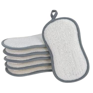 Imagem de Esponjas de cozinha para lavar pratos - esponjas de dupla face - Almofada reutilizável lavável para limpeza de panelas de cozinha em casa