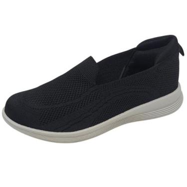 Imagem de Tênis Feminino Casual Slip On Conforto Uso Diário Usaflex, Preto, 36