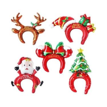 Imagem de Balões De Alumínio Em Forma De Chifre De Veado De Natal, 5 Peças, Deco