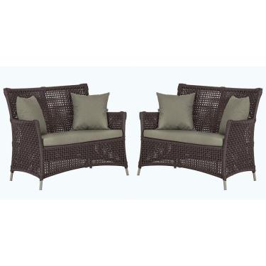 Imagem de 2 Sofás área Externa Igapó Alumínio Fendi Corda Náutica E8 Marrom