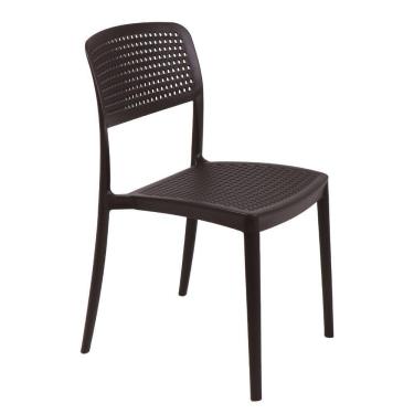 Imagem de Cadeira Tramontina Serena Marrom Empilhável Em Polipropileno Com Proteção Antimicrobiana