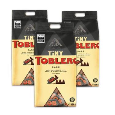 Imagem de Toblerone Tiny Dark Chocolate Meio Amargo Kit 3 pacotes 256g, Tobleron