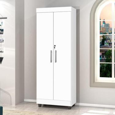 Imagem de Armário Multiuso Lavanderia com Chave 2 Portas 1,80m Texas Branco J&A 