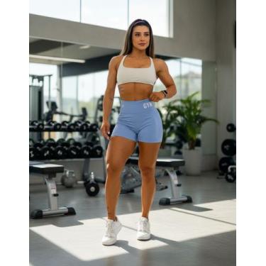 Imagem de Shorts Feminino Fitness Cintura Alta Modelador Sem Costura Compressão 