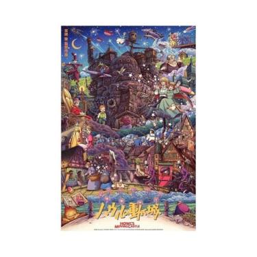 Imagem de Pôster Em Tela Do Castelo Andante De Howl Da Studio Ghibli, Arte Retrô