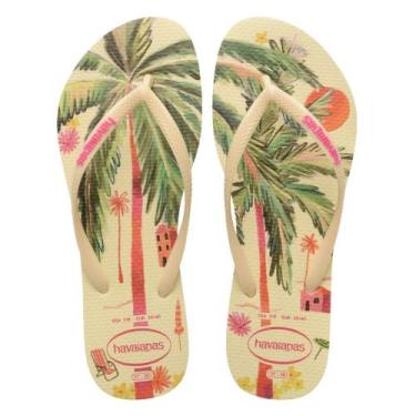 Imagem de Chinelo Havaianas Slim Summer Bliss, Creme, 35