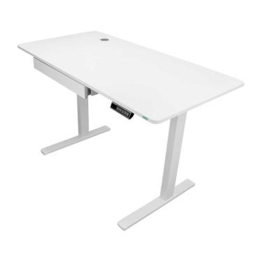 Imagem de Mesa Elétrica Motorizada Para Desktop Regulável Até 80kg - Branca - Mi
