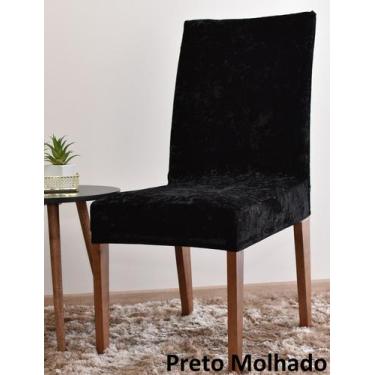 Imagem de Kit Com 4 Capas Para Cadeiras Em Veludo Alemão Molhado/ Cristal Premiu