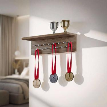 Imagem de Porta Medalhas Freijó 45cm com Suporte para Troféus