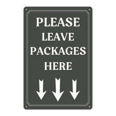 Imagem de Decoração de parede, pintura vintage em ferro, deixe os pacotes aqui