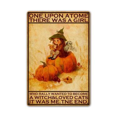 Imagem de Decoração de parede Pintura em ferro Halloween Witch Girl 20x30cm
