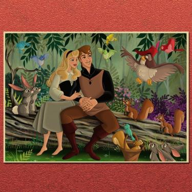 Imagem de Pôster Sleeping Beauty Vintage Kraft 42x30cm