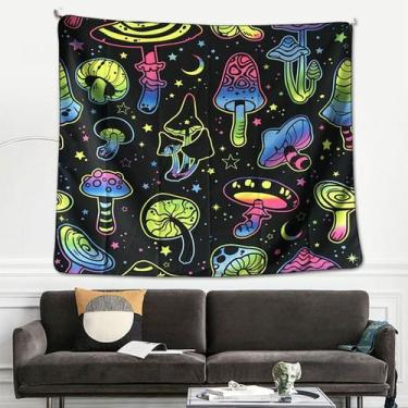 Imagem de Tapeçaria, cogumelo, estética de sala de parede, 150x100cm, microtecid
