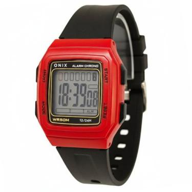 Imagem de Relógio Masculino Onix Digital IT730 Vermelho e Preto  Resistente à Ág