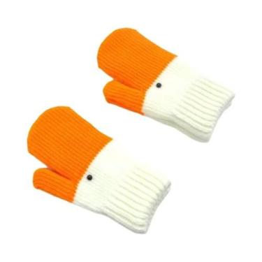 Imagem de Luvas Femininas Quentes E Divertidas De Lã De Ganso Tricotadas, Dupla 