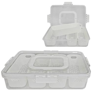 Imagem de Pote Organizador Geladeira 3000Ml 4 Cestos Com Tampa