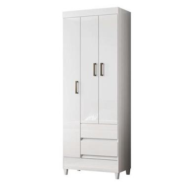Imagem de Guarda Roupa Solteiro 3 Portas com Pés Fit Branco Brilho - Santos Andi
