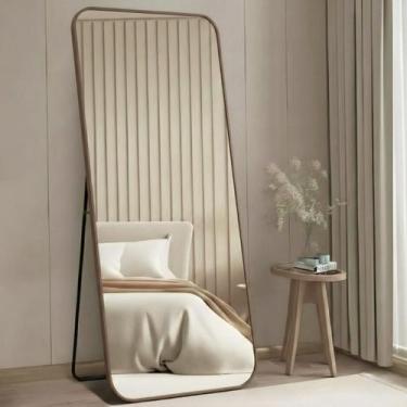 Imagem de Espelho Retangular de Chão 150x60 Grande Corpo Inteiro com Suporte Reg