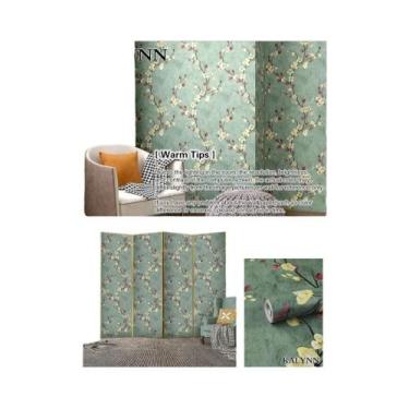 Imagem de Papel De Parede Floral Verde Autoadesivo Em Vinil Para Decoração De Sa