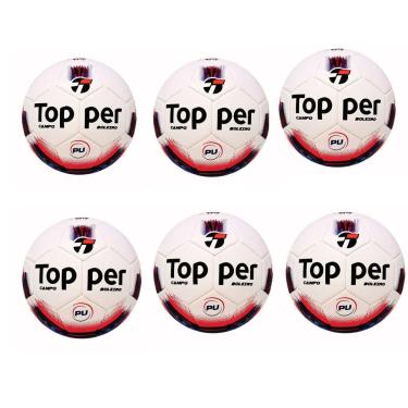 Imagem de Kit 06 Bolas De Futebol Campo Topper Boleiro Hibrid-Masculino