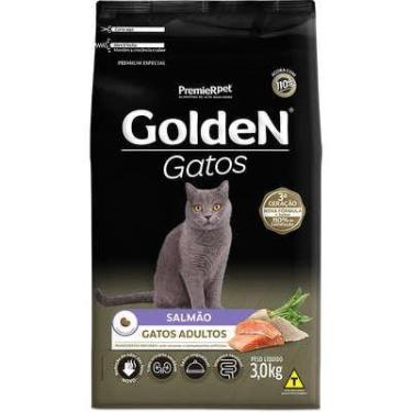 Imagem de Ração seca Golden para gatos adultos sabor salmão 3kg.