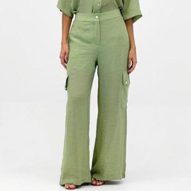 Imagem de Calça Esquire Pantalona Cargo em Tecido Feminina-Feminino