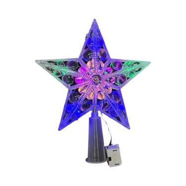 Imagem de Estrela Brilhante De 15cm Com Glitter Para Topo De Árvore De Natal, En