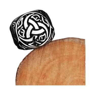 Imagem de Anel Masculino Vintage Viking Dragão Em Aço Titânio: Joia De Aço Inoxi