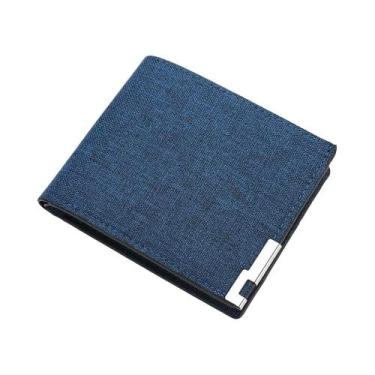 Imagem de Carteira Masculina Fina De Couro PU, Simples, Cor Sólida, Porta-cartõe