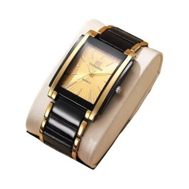 Imagem de Relógio De Luxo Masculino Retangular Com Pulseira De Aço Inoxidável Re