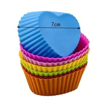 Imagem de Formas De Silicone Para Muffins 6/12PCS, Moldes Redondos Para Bolos E 