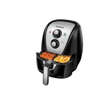 Imagem de Fritadeira Sem Óleo Com Divisória Air Fryer 4L Mondial Preto/Inox 1500W - AFD-40-BI
