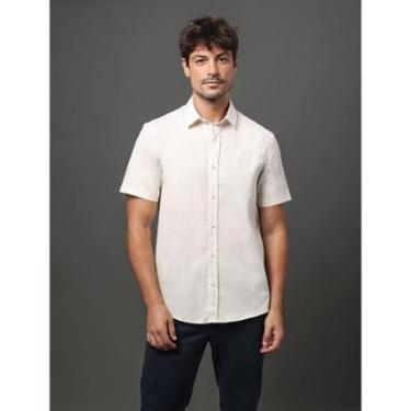 Imagem de Camisa Masculina Linen Cotton Calvin Klein Jeans - Off White-Masculino