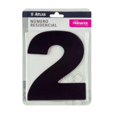 Imagem de Número Residencial Adesivo Preto 2 - Alumínio Composto Acm - Fita 3m Vhb - Interno-externo