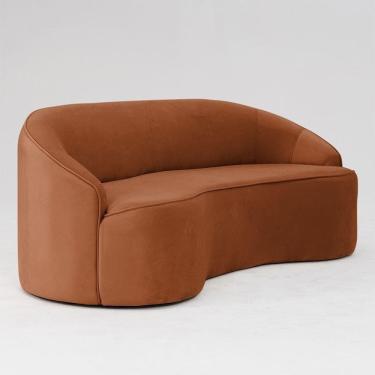 Imagem de Sofá Curvo Montserrat 150cm 02 Lugares Veludo Terracota - Nexta Casa